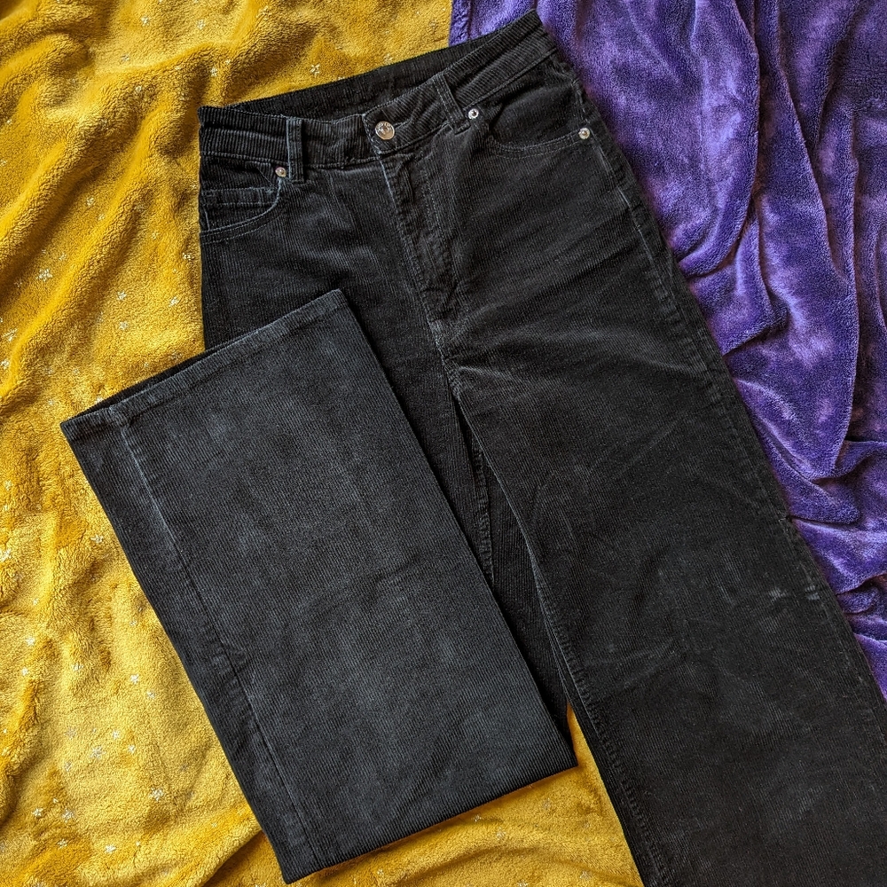 black corduroy wide leg H&M Divided pants